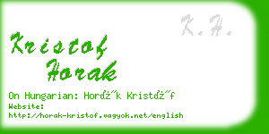 kristof horak business card